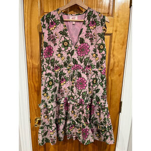 Women’s BANJANAN Becca Dress in Freyja Flower Lilac Sachet Size Medium